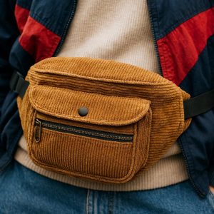 Vintage Corduroy Fanny Pack - Retro Street Style Essential