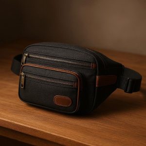 Minimalist Leather-Trim Waist Pack - Elevated Everyday Carry