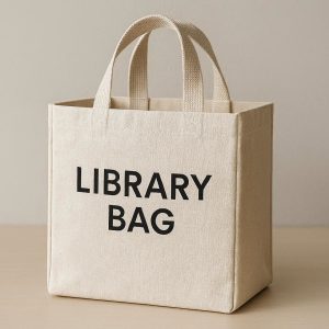 Structured Square-Bottom Canvas Tote - Modern Library Bag