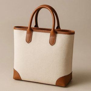 Canvas Tote with Leather Accent Handles - Elevated Everyday Bag
